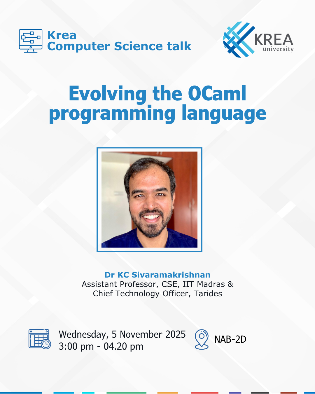 A Talk on “Evolving the OCaml programming language” by Dr KC Sivaramakrishnan